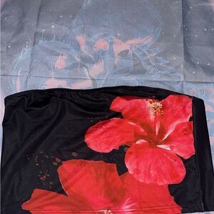 SHEIN Curve Abstract Pink and Blue Blouse